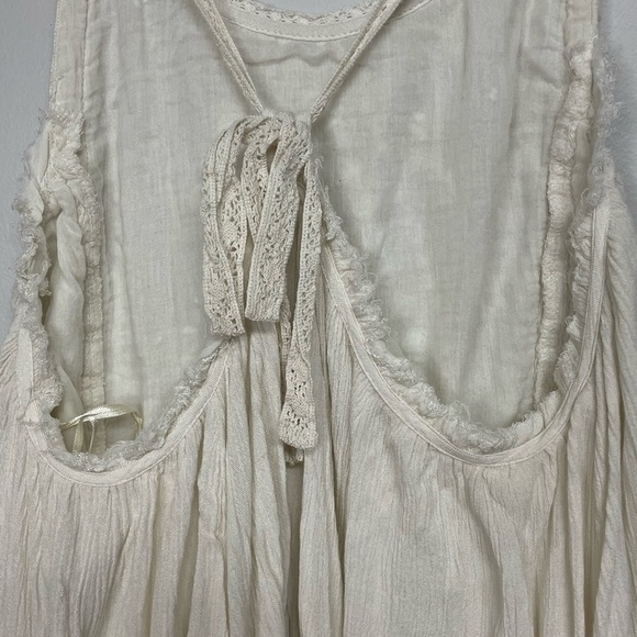 Billabong Ivory Embroidered Cotton Strappy Mini Sundress Medium - Picture 8 of 9